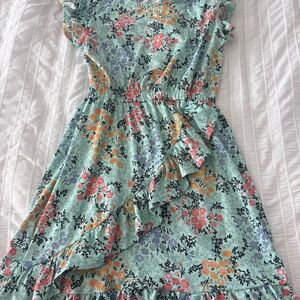 Girls Floral Ruffle Dress